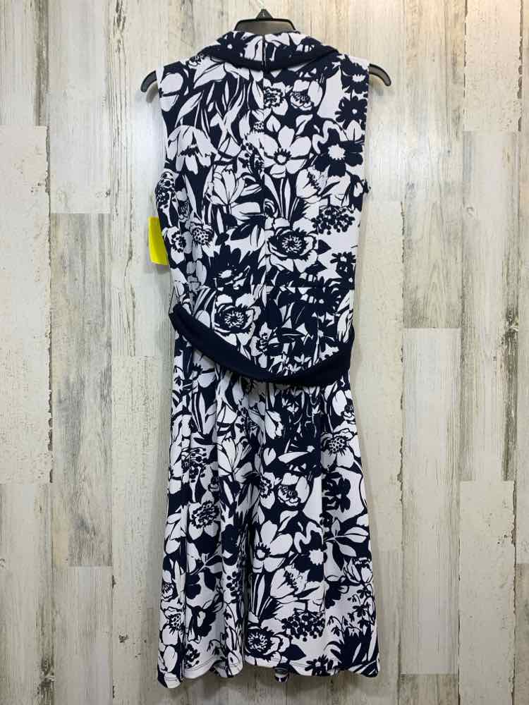 NWT SHELBY & PALMER Dresses and Skirts Size 10 NAVY/WHITE TROPICAL WRAP Dress/TR