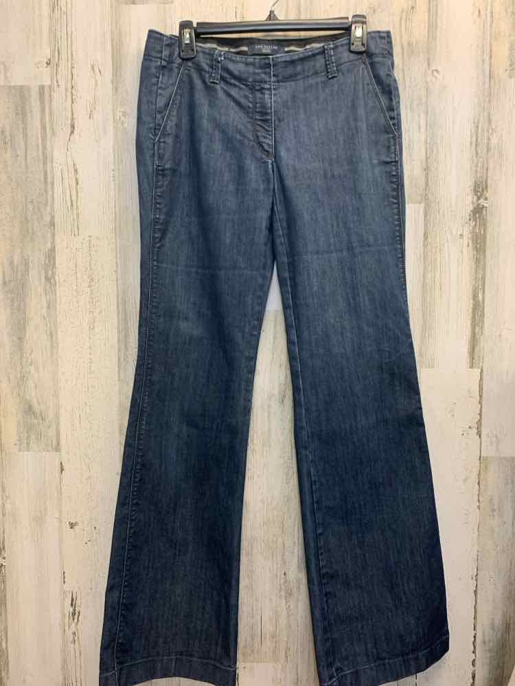 Size 6 ANN TAYLOR BOTTOMS DARK BLUE Denim FLARE Jeans