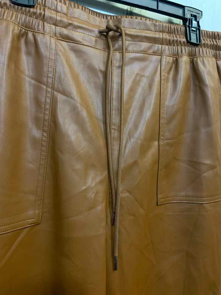 NWT Size XL A NEW DAY BOTTOMS Brown Pants/PLEATHER/DRAW-STRING WAIST