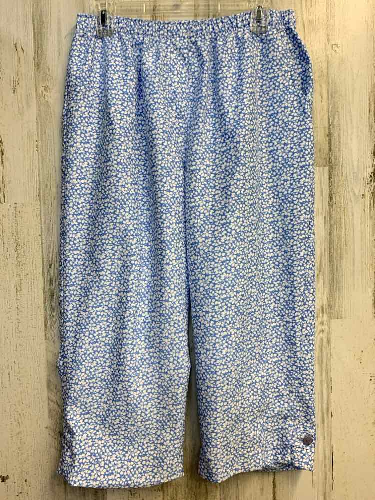 PRE-OWNED Size 10 KIM ROGERS BOTTOMS BLU/WHITE Floral CAPRI Pants