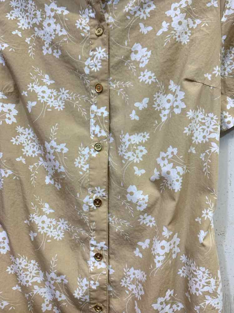 PRE-OWNED MICHAEL KORS Dresses and Skirts Size M BIEGE/TAN Floral Dress/BEIGE/WH