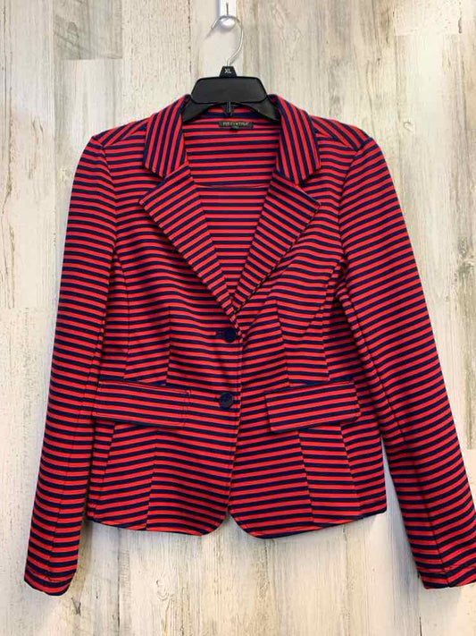 FOR CYNTHIA Tops Size L RED/NAVY Stripe BLAZER Jacket