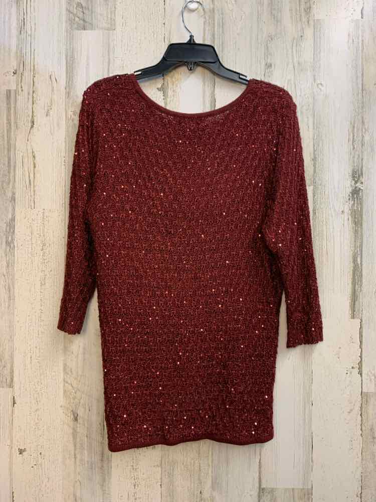 NICOLE ALEXANDER Tops Size L WINE 3/4 LENGTH TOP