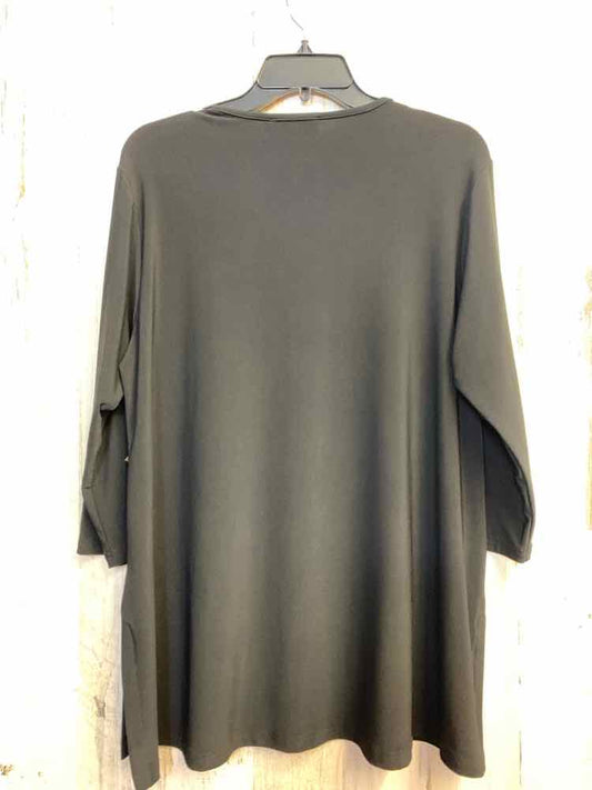 SYMPLI Tops Size 14 Black 3/4 LENGTH TOP
