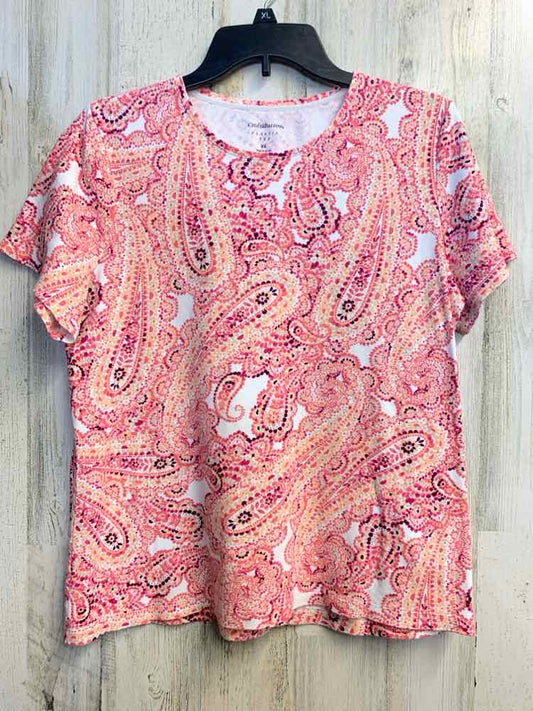 PRE-OWNED CROFT AND BARROW PLUS SIZES Size 0X PNK/MGNTA/WHT Paisley TOP