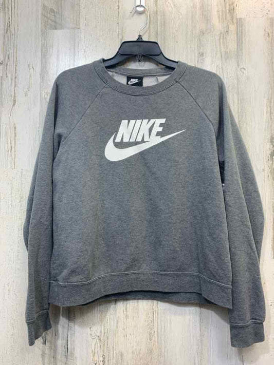 NIKE Activewear Size M GRAY/WHT SWEATSHIRT Sweatshirt