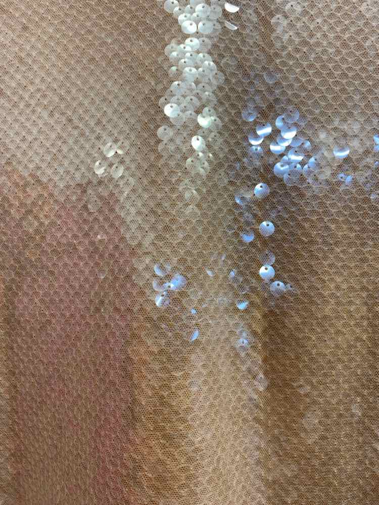 PRE-OWNED LOFT Tops Size L Tan Sequined SEQUINED SHORT SLEEVES Blouse/TAUPE TANK