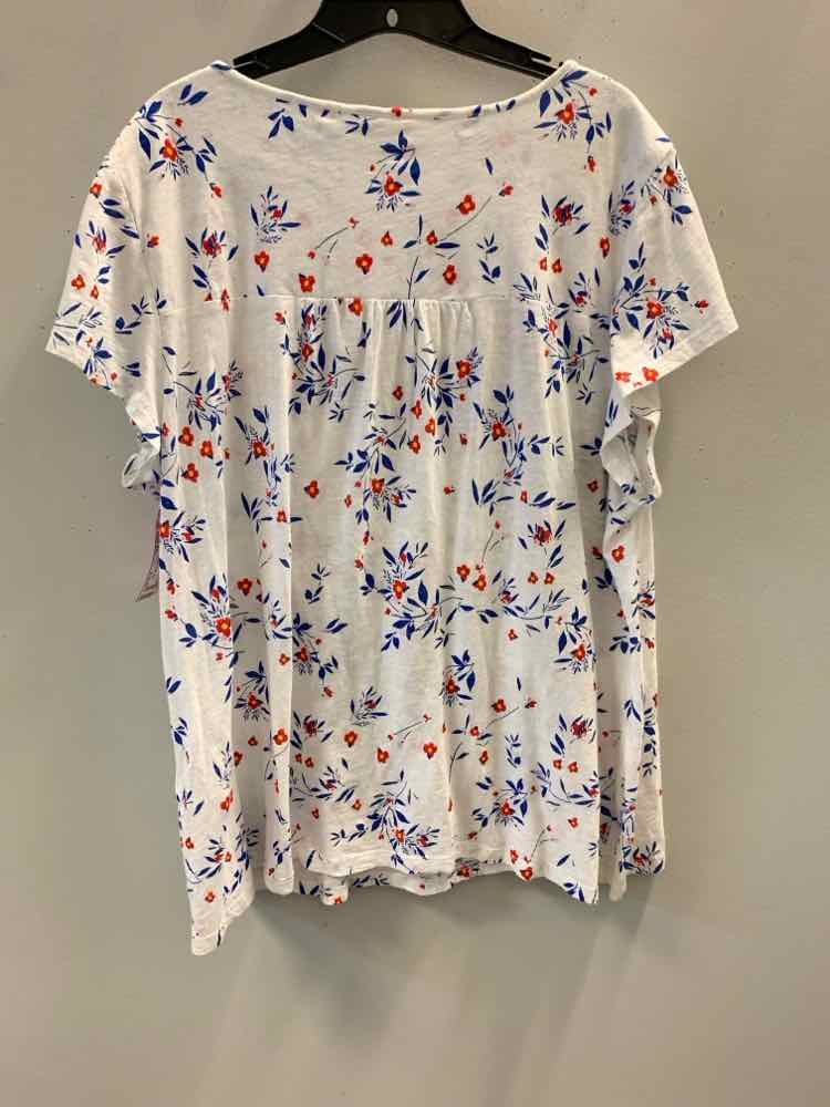 STYLE & CO PLUS SIZES Size XXL White Floral TOP