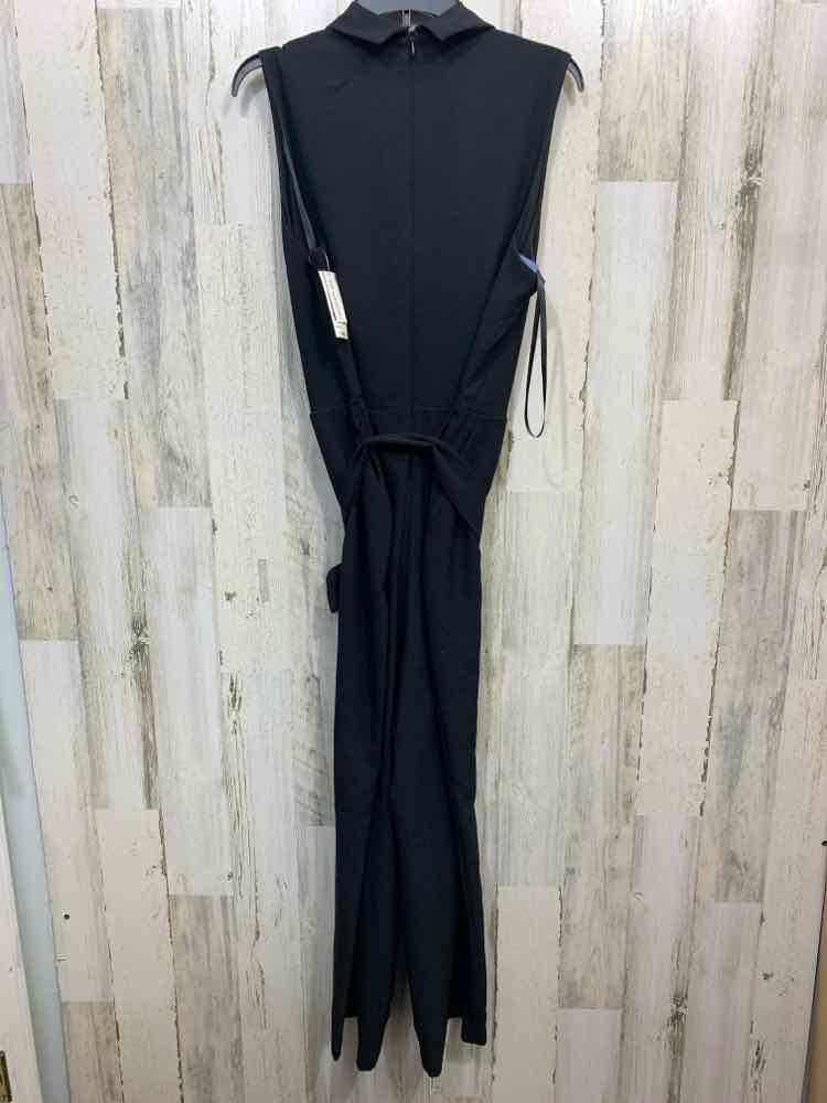 NWT BAR lll Size XL Black Solid SLEEVELESS Jumper FLIP COLLAR V OPEN FRONT