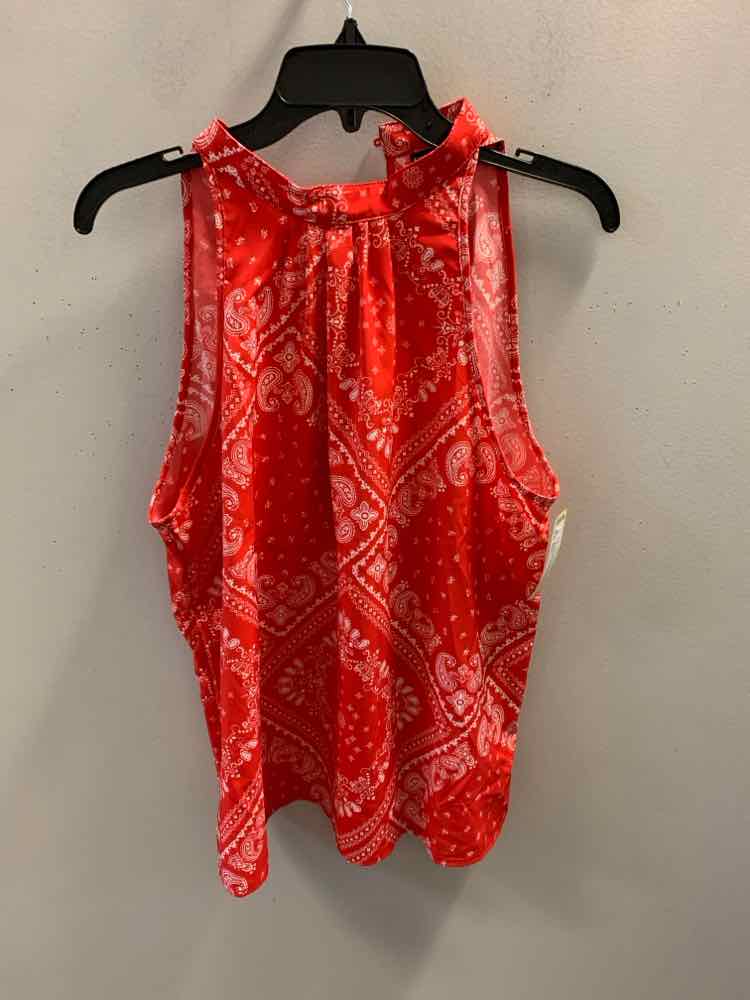 SHEIN Tops Size L Red Paisley TOP