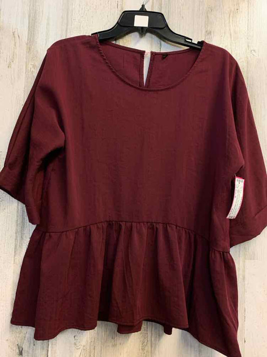 PRE-OWNED Tops Size M WINE Solid 3/4 LENGTH TOP/WINE COLORED 3/4 LENGTH SLEEVE.