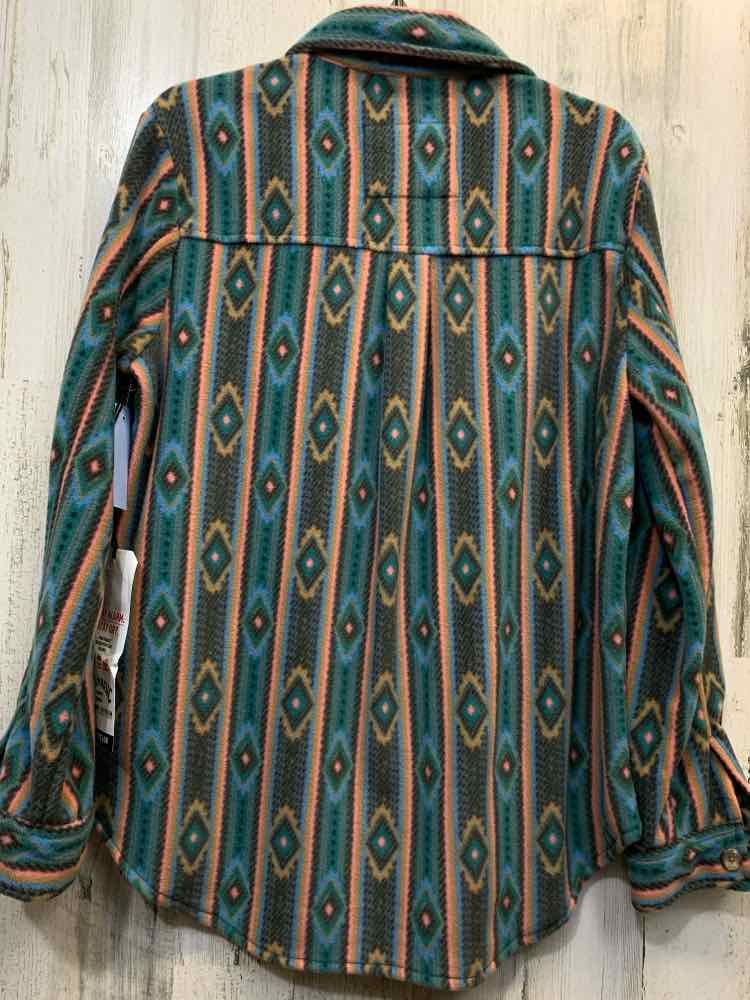 NWT BILLAONG Tops Size L GRN/PINK/TAN/BLU Fleece SOUTHWESTERN LONG SLEEVES Shirt