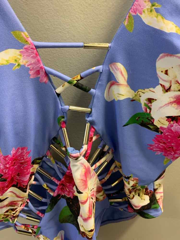TINIBIKINI Swimwear Size XL LIGHT BLU Floral Swimsuit