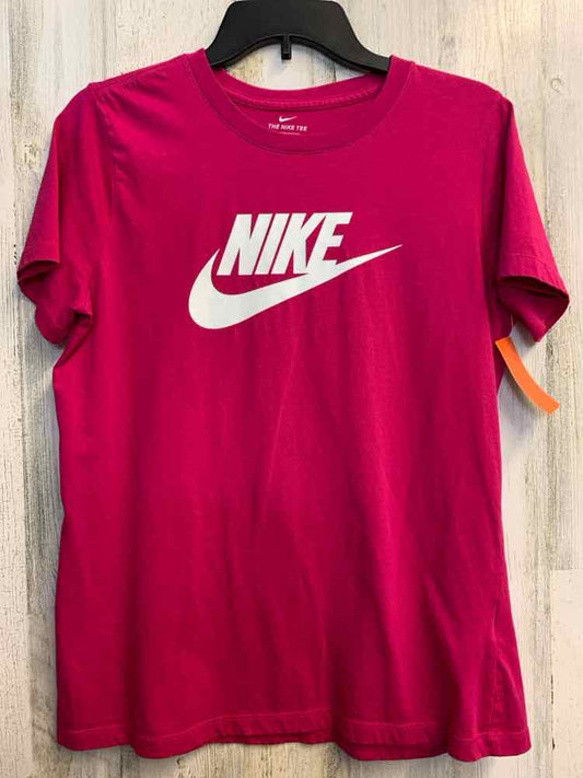 PRE-OWNED NIKE Tops Size L MAGENTA SHORT SLEEVES TOP