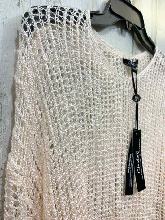 PRE-OWNED CHARLIE Tops Size XS Pink 3/4 SLEEVE CROCHET Blouse