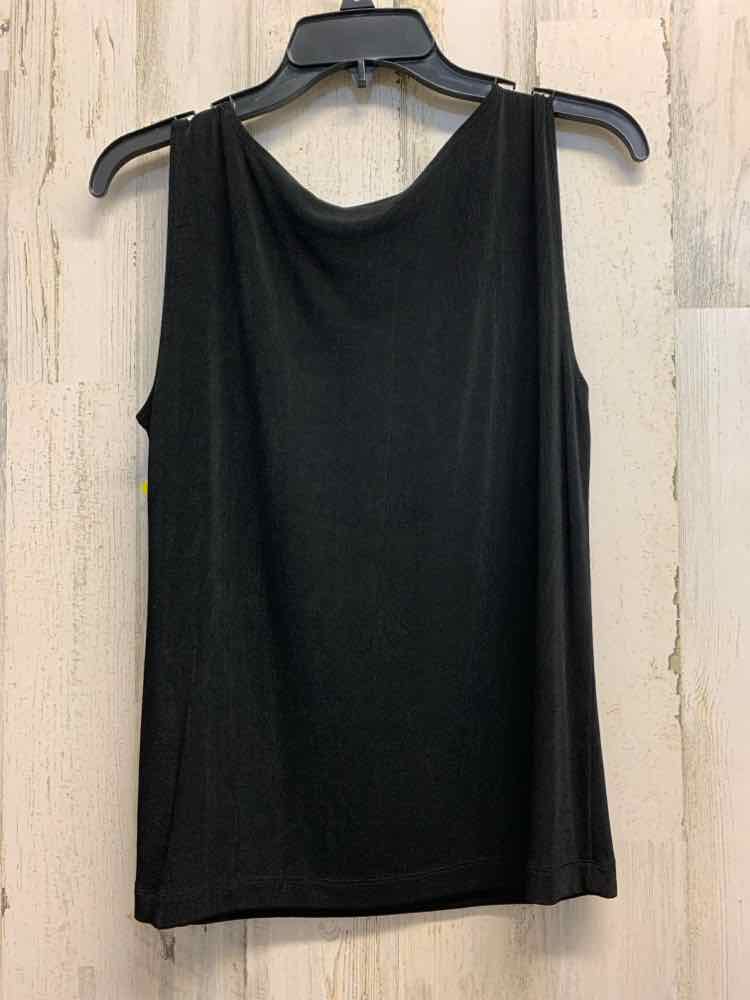PRE-OWNED CHICO'S TRAVELERS Tops Size 2 /L Black Solid TANK TOP Tank Top/BLACK T