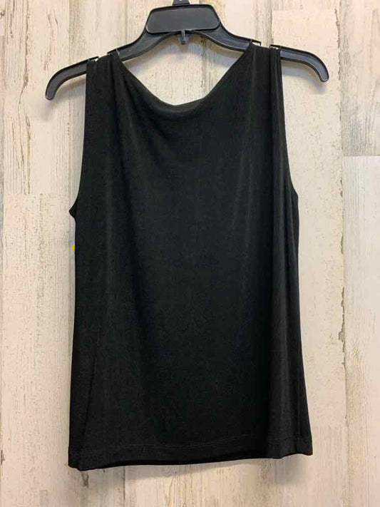 PRE-OWNED CHICO'S TRAVELERS Tops Size 2 /L Black Solid TANK TOP Tank Top/BLACK T