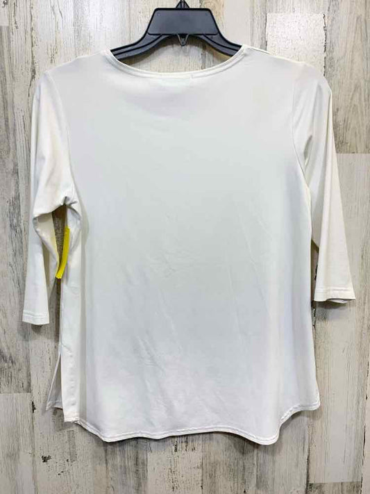 PRE-OWNED SYMPLI Tops Size 10 White Solid 3/4 SLEEVE Shirt/CLASSIC T 3/4 SLEEVE