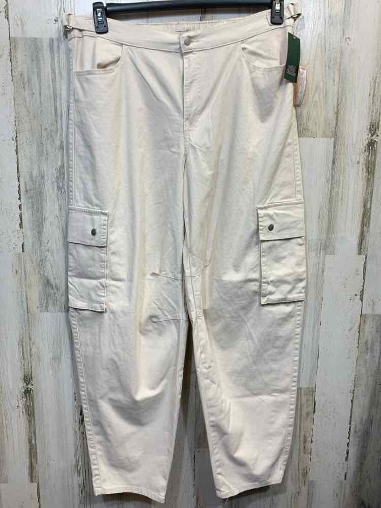 NWT Size XL WILD FABLE BOTTOMS Cream Pants/CARGO W/WAIST TABS