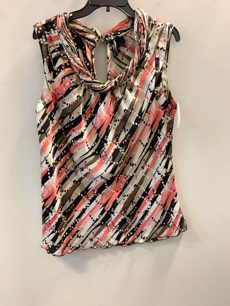 NEW DIRECTION PLUS SIZES Size 1X PCH/BRN/BLK/IVRY SLEEVELESS TOP