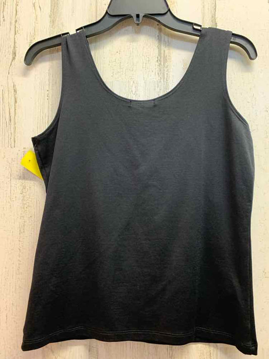 PRE-OWNED ANUE LIGNE Tops Size L Black Solid TANK TOP Tank Top/BLACK TANK TOP