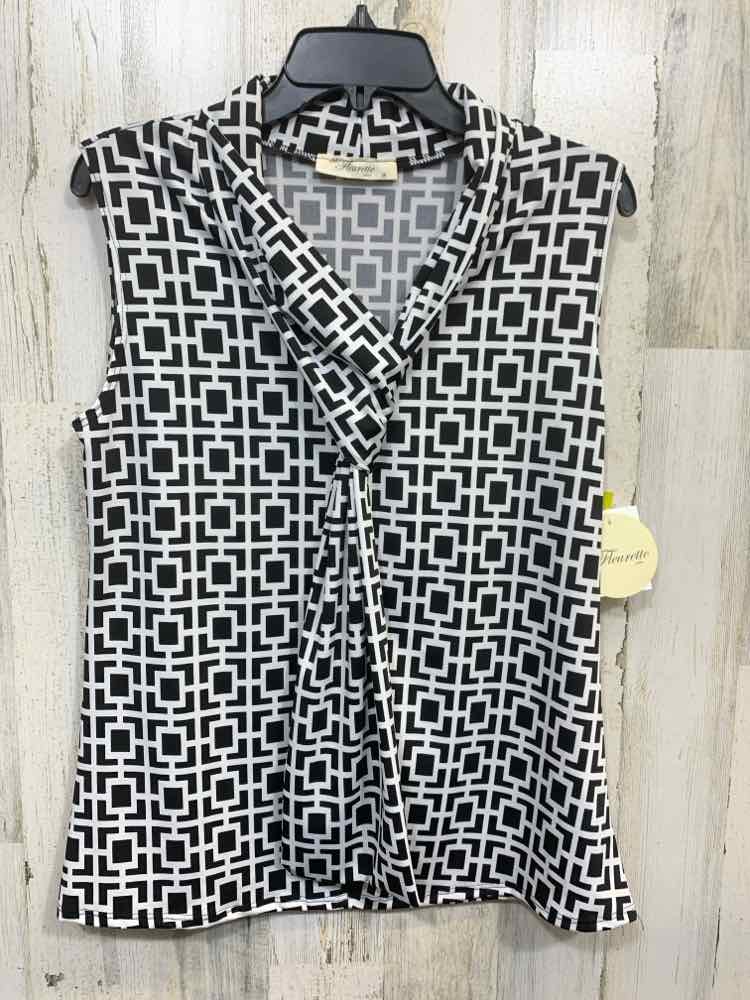 NWT JM FLEURETTE/SLEEVELESS CHAIN LINK PATTERN DRAPED V-NECK W/ TIE