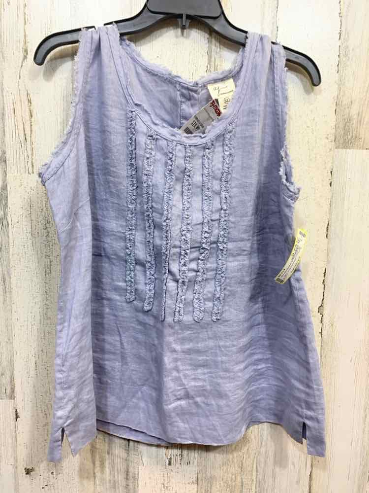 NWT ANDREA JOVINE Tops Size XL PERIWINKLE BLUE Solid SLEEVELESS Blouse/PERIWINKL