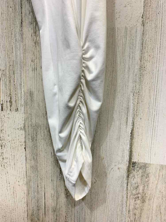 PRE-OWNED Size 8 SYMPLI White Solid 3/4 LENGTH Pants/MID RISE RUCHED LEG LEGGING