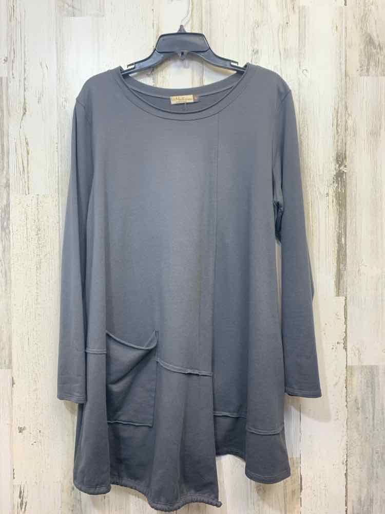 CHALET ET CECE Tops Size XL Charcoal TUNIC TOP