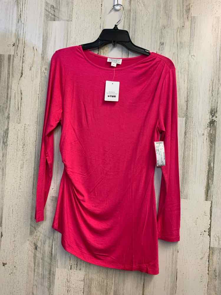 NWT TAMSY Tops Size S Fuschia LONG SLEEVES TOP/RUSHED SIDES
