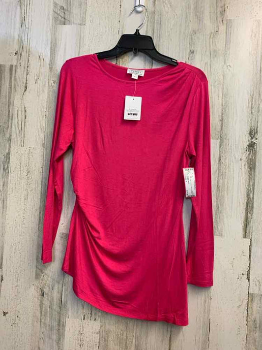 NWT TAMSY Tops Size S Fuschia LONG SLEEVES TOP/RUSHED SIDES