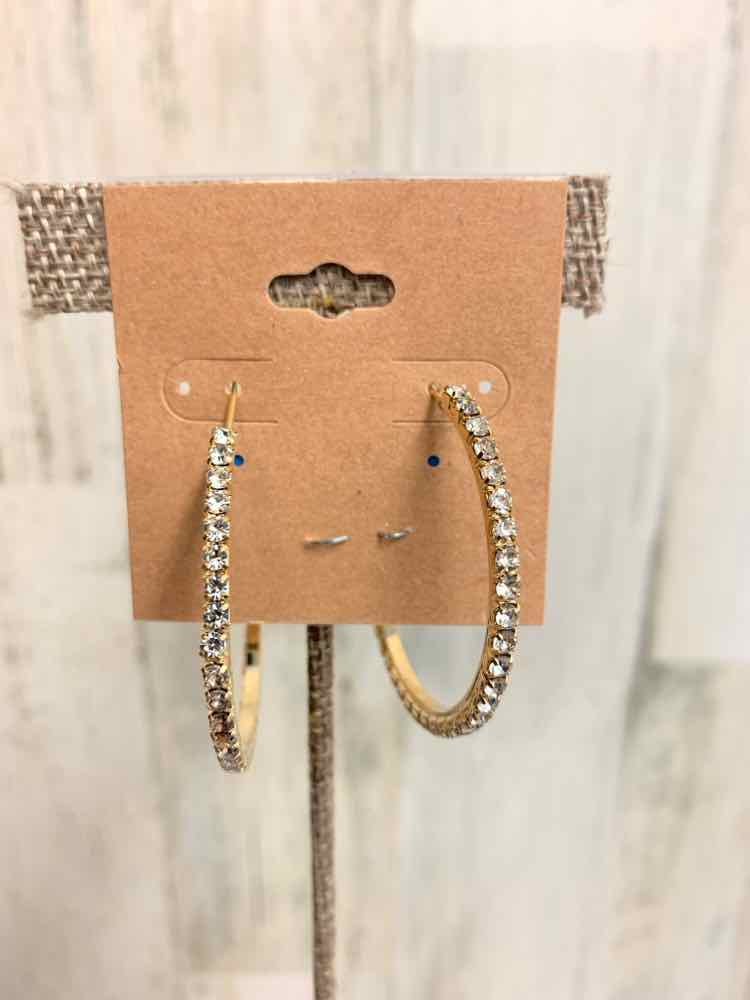 Earrings/SMALL GOLD STUDDED HOOPS