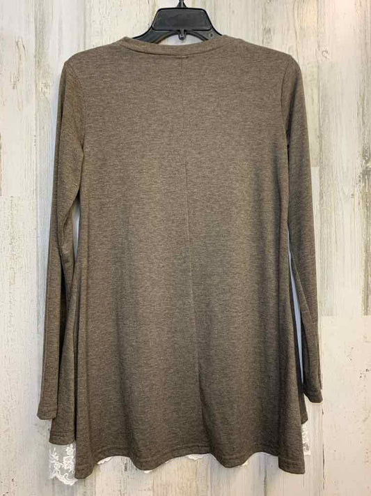 PRE-OWNED Tops Size S Brown Solid LONG SLEEVES TOP/LONG SLEEVE BROWN TOP.