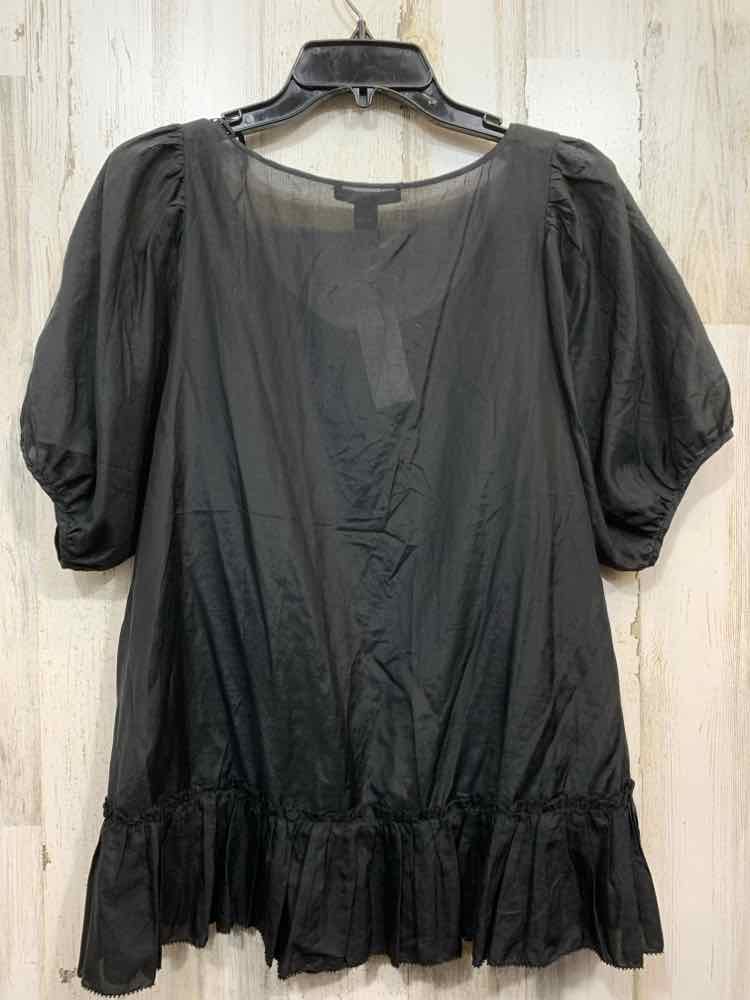 NWT GAP/SELF-TIE SEMI-SHEER SHORT SLEEVE RUFFLE HEM V-NECK