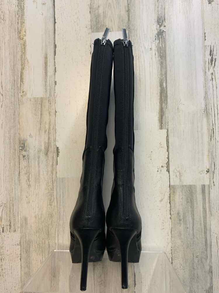 PRE-OWNED GIANNIBINI SHOES 7.5 BLK HEEL Shoes/PLATFORM KNEE HIGH BOOTS