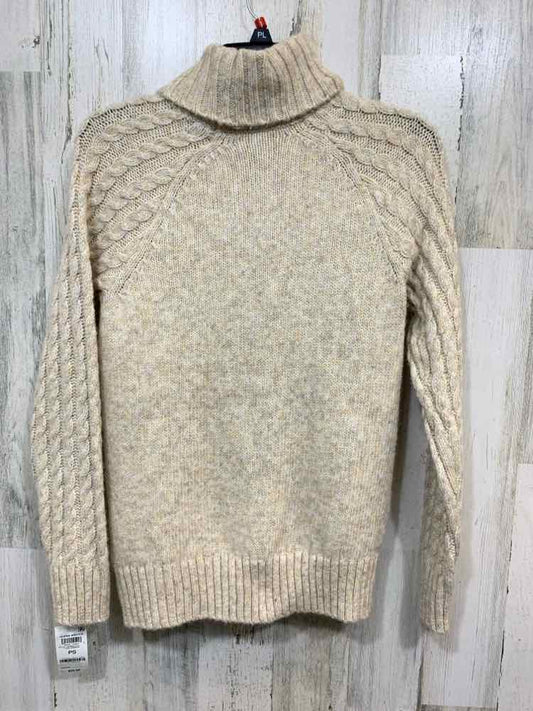 NWT STYLE & CO Size SP Tops Beige CABLE KNIT LONG SLEEVE MOCK NECK/RIB K SWEATER