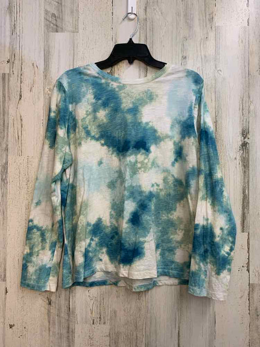 SONOMA Tops Size XL AQUA/WHT TIE DYE LONG SLEEVES TOP