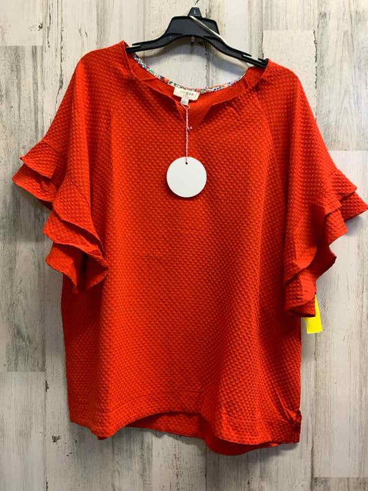 NWT UMGEE Tops Size L Red Solid BELL SLEEVES Blouse
