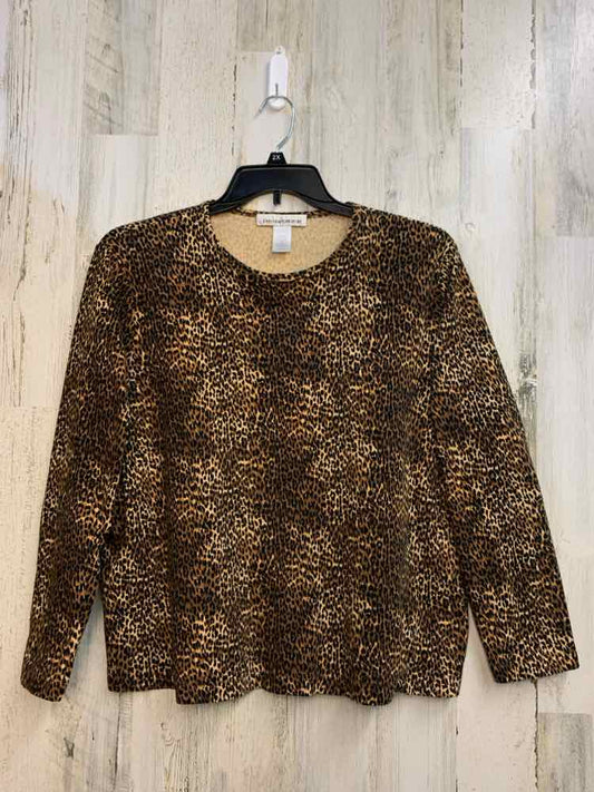 PRE-OWNED JONES NEW YORK PLUS SIZES Size 2X BRN/TAN CHEETAH PRINT TOP/CHEETAH