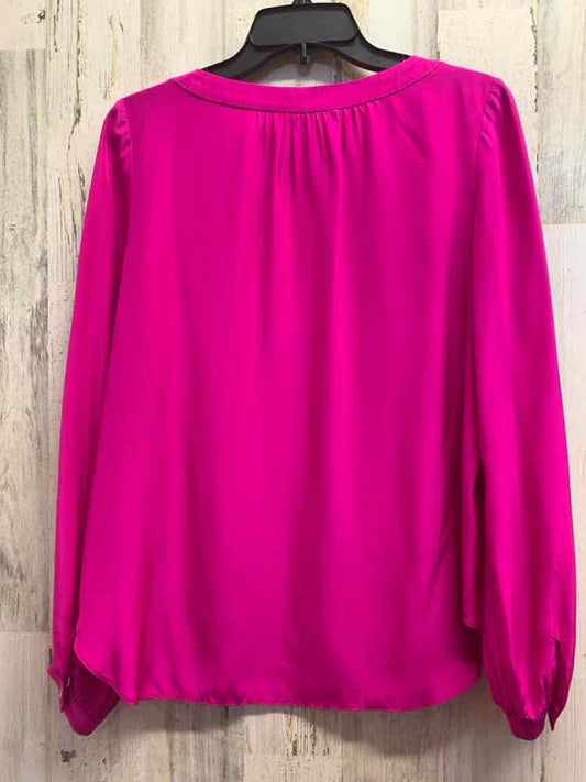 PRE-OWNED ALICIE & TRIXIE Tops Size XS HOT PINK Solid LONG SLEEVE Blouse/HOT PIN