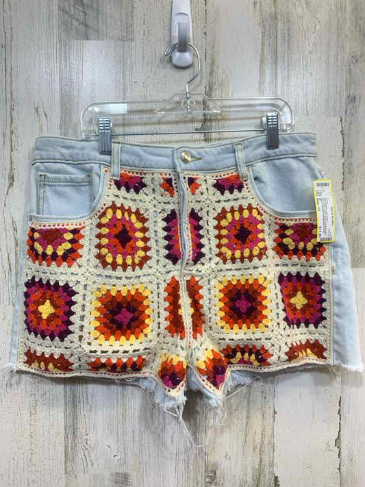 PRE-OWNED Size 13 SO BOTTOMS BRICK/YELLOW/PURPLE/ORANGE/BIEGE CROCHET Shorts/LIG