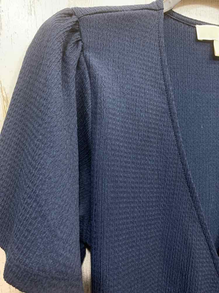 PRE-OWNED MICHAEL KORS Tops Size S Navy WRAP Blouse/NAVY WRAP TOP W/ MK LOGO MED