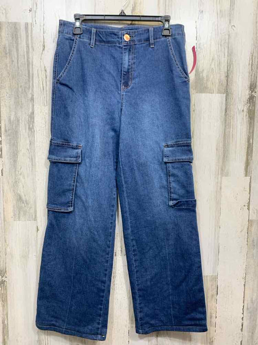 PRE-OWNED 1822 Size 10 BOTTOMS Blue WIDE LEG CARGO JEANS