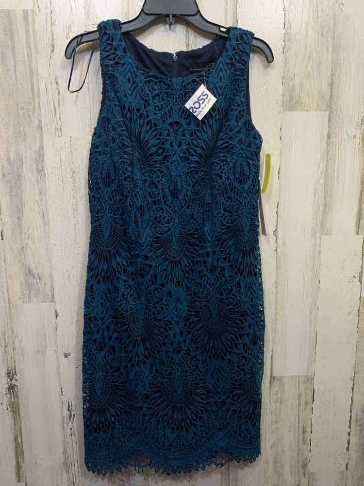 NWT CHETTA B Dresses and Skirts Size 8 NAVY/TEAL CROCHET SHEATH Dress/NAVY/TEAL