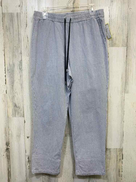 PRE-OWNED Size M APPLESEEDS BOTTOMS WHT/BLU Stripe Pants