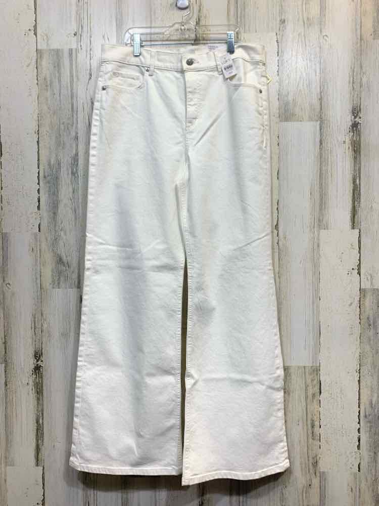 NWT Size 8 LOFT BOTTOMS White Solid WIDE LEG Pants/WHITE WIDE LEG PANTS
