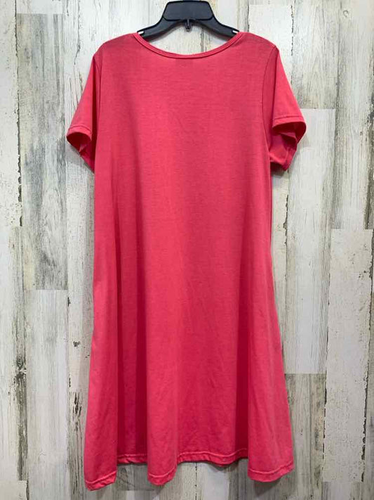 PRE-OWNED LULA ROE Dresses and Skirts Size M Pink Solid SHIRT DRESS Dress/PINK S