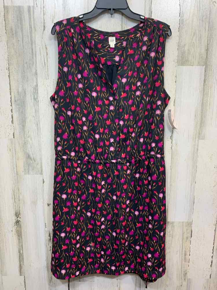 PRE-OWNED GAP Dresses and Skirts Size XL BLACK/PINK/PURPLE/TAN Floral Dress/FLOR