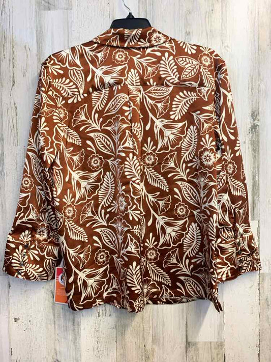 NWT TARGET Tops Size L BROWN/TAN Floral LONG SLEEVES TOP