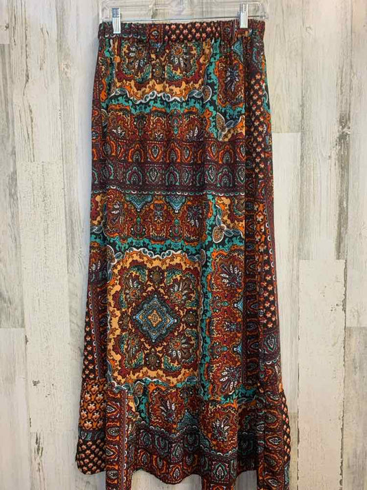 EARTHBOUND TRADING CO. Dresses and Skirts Size S WINE/ORG/AQUA/WHT LONG Skirt